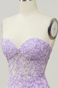 Paarse Sweetheart Hals Zeemeermin Galajurk Met Appliques -Jurken Korting Winkel 04032554 Purple 5