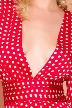 Boheemse Polka Dot Jurk Met Lange Mouwen -Jurken Korting Winkel 11991569150 2006444491