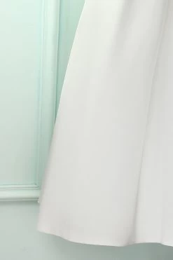 Witte Midi Jurk Met Spaghettibandjes -Jurken Korting Winkel 19101202835