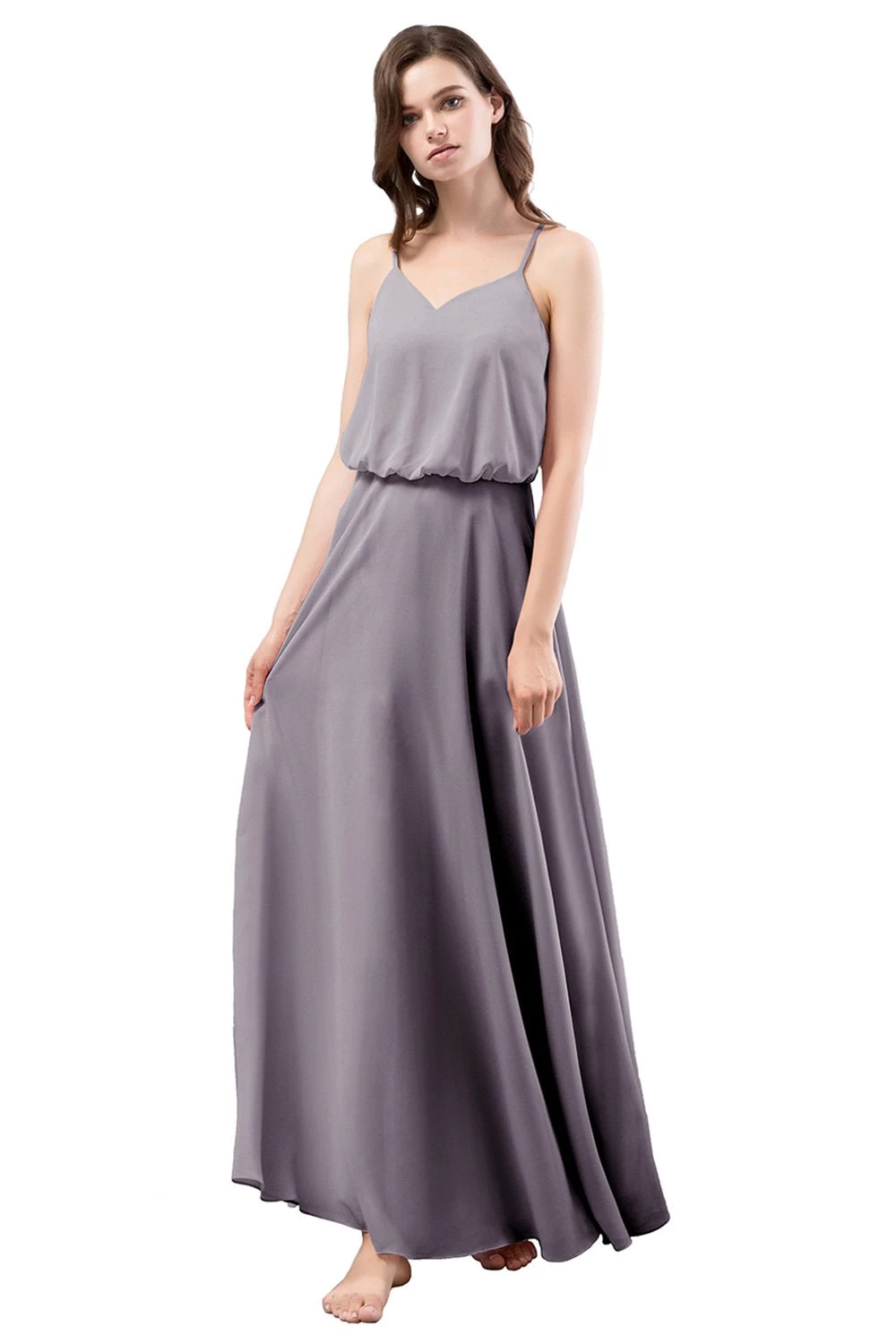 Eenvoudige Spaghetti Straps Blush Bruidsmeisje Jurk 8 Eenvoudige Spaghetti Straps Blush Bruidsmeisje Jurk - Afbeelding 6