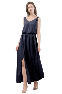 V Hals Blush Bruidsmeisje Jurk Met Split Front -Jurken Korting Winkel 2021061216595860c4778e5939c