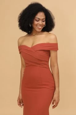 Terrocotta Zeemeermin Lange Chiffon Bruidsmeisje Jurk -Jurken Korting Winkel 28009008 20 5