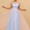A Line Spaghetti Straps Roze &Blauw Tule Lange Bruidsmeisje Jurk -Jurken Korting Winkel 28009025 8 first