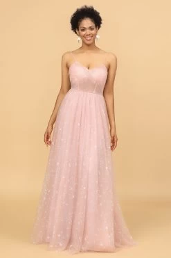 A Line Spaghetti Straps Blush Lange Bruidsmeisje Jurk -Jurken Korting Winkel 28009030 20 1