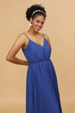 A Line Spaghetti Straps Royal Blue Thee Lengte Bruidsmeisje Jurk -Jurken Korting Winkel 28009031 20 4