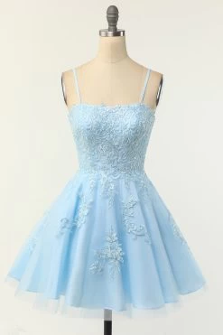 Blush Strapless Korte Galajurk Met Appliques -Jurken Korting Winkel 281059 Light Blue 1 first