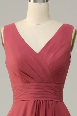 V Hals Woestijn Rose Mouwloze Chiffon Lange Bruidsmeisje Jurk 11 V Hals Woestijn Rose Mouwloze Chiffon Lange Bruidsmeisje Jurk -Jurken Korting Winkel 91287 Desert Rose 4