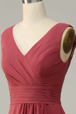 V Hals Woestijn Rose Mouwloze Chiffon Lange Bruidsmeisje Jurk 12 V Hals Woestijn Rose Mouwloze Chiffon Lange Bruidsmeisje Jurk -Jurken Korting Winkel 91287 Desert Rose 5