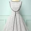 Mock Tweedelige Stippenjurk 1 Mock Tweedelige Stippenjurk -Jurken Korting Winkel Black and White Polka Dots Faked Two Piece A Line 50s Swing Dress
