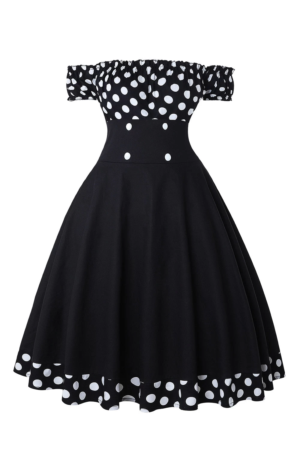 Off The Shoulder Polka Dots Jaren 1950 Jurk 3 Off The Shoulder Polka Dots Jaren 1950 Jurk