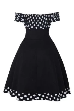 Off The Shoulder Polka Dots Jaren 1950 Jurk 14 Off The Shoulder Polka Dots Jaren 1950 Jurk -Jurken Korting Winkel CGLLY30384 20Black 20 3