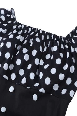 Off The Shoulder Polka Dots Jaren 1950 Jurk 15 Off The Shoulder Polka Dots Jaren 1950 Jurk -Jurken Korting Winkel CGLLY30384 20Black 20 4