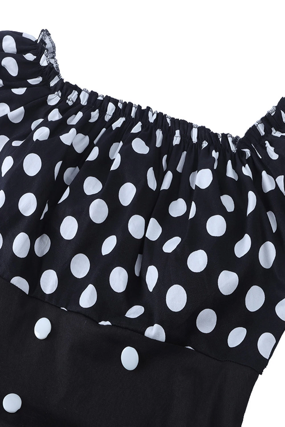 Off The Shoulder Polka Dots Jaren 1950 Jurk 6 Off The Shoulder Polka Dots Jaren 1950 Jurk - Afbeelding 4