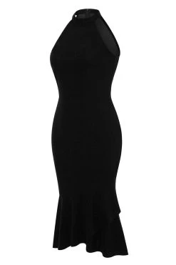 Halter Schede Zwarte Mouwloze Jaren 1960 Jurk -Jurken Korting Winkel CGLLY30547 20Black 20 2