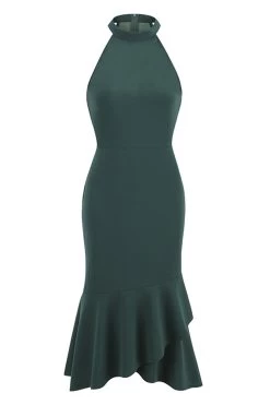 Halter Schede Zwarte Mouwloze Jaren 1960 Jurk -Jurken Korting Winkel CGLLY30547 20Dark 20Green 20 1