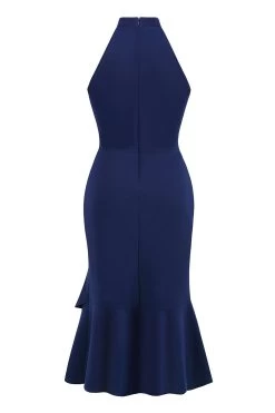 Halter Schede Zwarte Mouwloze Jaren 1960 Jurk -Jurken Korting Winkel CGLLY30547 20Navy 20 3