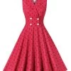 Rode Polka Dots Swing Jaren 1950 Jurk -Jurken Korting Winkel CGLLY30553 20Red 20 1