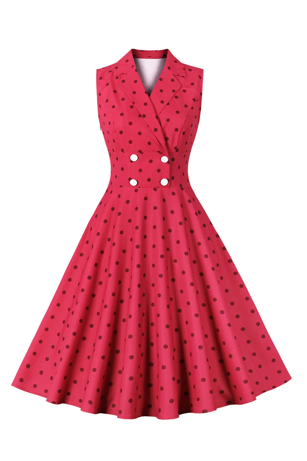 Rode Polka Dots Swing Jaren 1950 Jurk 3 Rode Polka Dots Swing Jaren 1950 Jurk