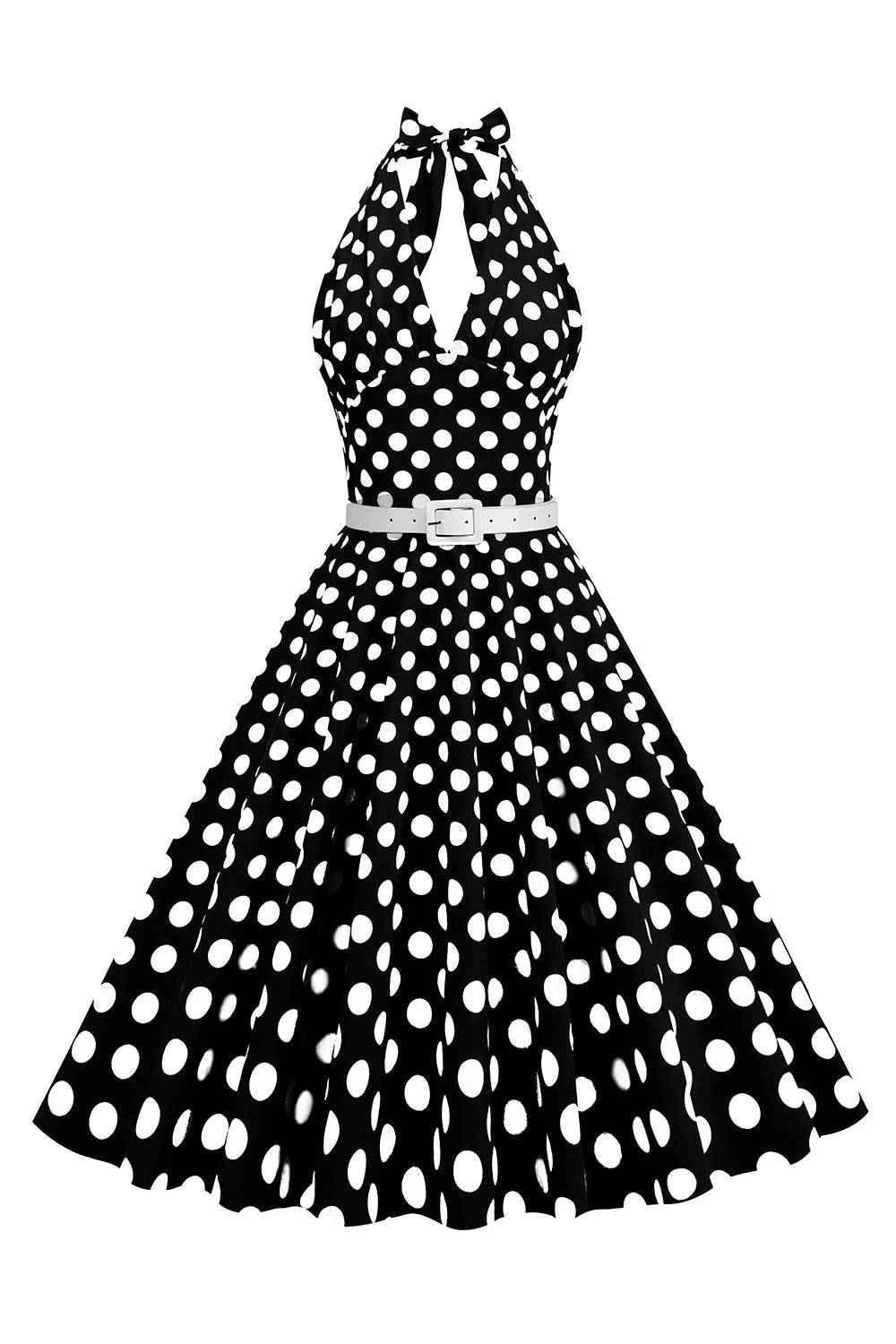 Hepburn Stijl Halter Hals Polka Dots Rood Jaren 1950 Jurk 9 Hepburn Stijl Halter Hals Polka Dots Rood Jaren 1950 Jurk - Afbeelding 7