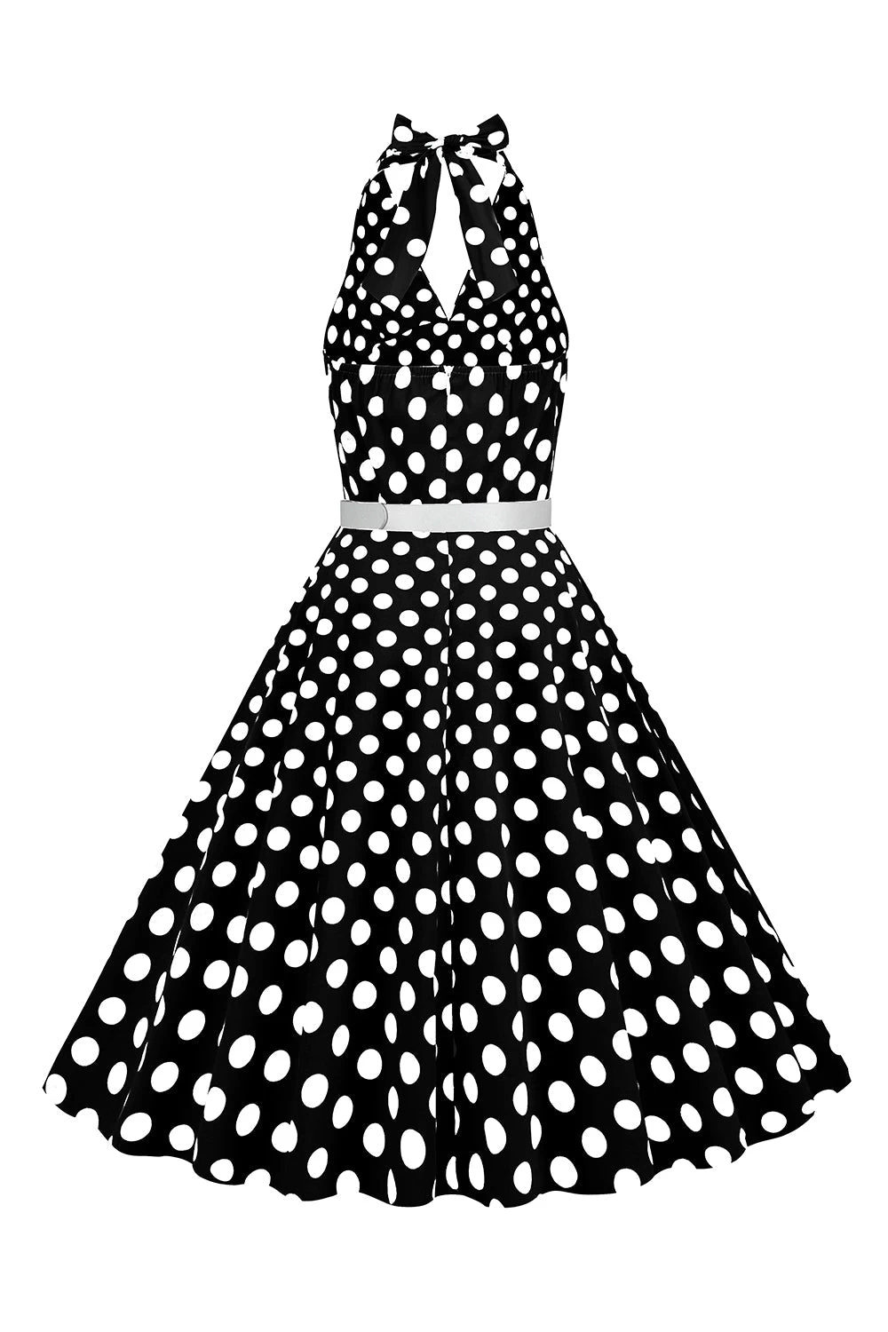 Hepburn Stijl Halter Hals Polka Dots Rood Jaren 1950 Jurk 10 Hepburn Stijl Halter Hals Polka Dots Rood Jaren 1950 Jurk - Afbeelding 8