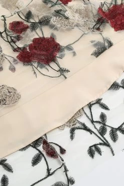 Blauwe Swing Jaren 1950 Jurk Met Borduurwerk -Jurken Korting Winkel CGLLY30559 20Red 20 4