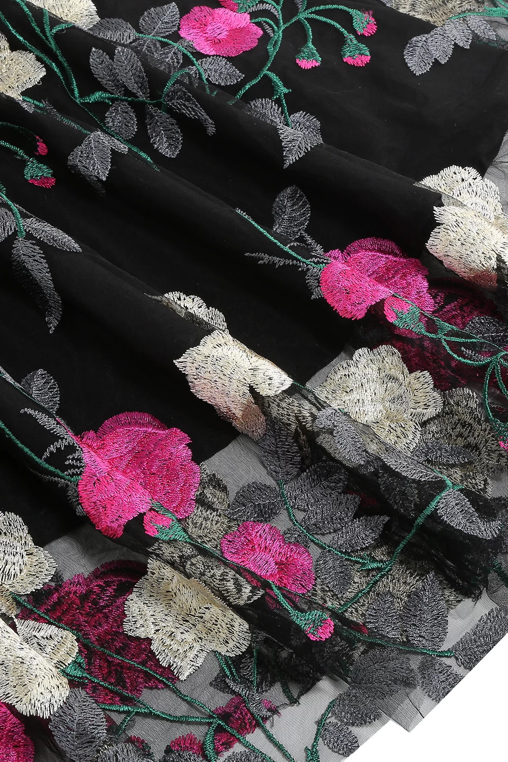 Fuchsia En Zwarte Vintage Jaren 1950 Jurk 6 Fuchsia En Zwarte Vintage Jaren 1950 Jurk - Afbeelding 4