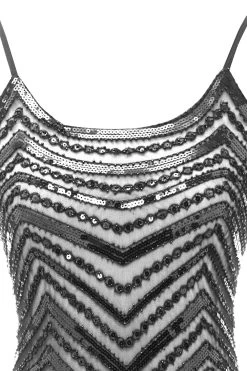 Bodycon Zwart Zilver Pailletten Jaren 1920 Jurk 17 Bodycon Zwart Zilver Pailletten Jaren 1920 Jurk -Jurken Korting Winkel CGZL221008 Black Silver 4