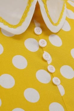 Groen Wit Dot Vintage Jurkje Met Korte Mouwen -Jurken Korting Winkel CGZL221119 Yellow White Dot 4 1080x 5173c75a 423d 40a5 97e3 db2f0ff447d4