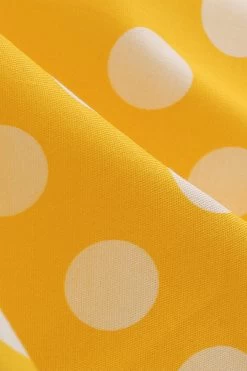 Gele Polka Dots Lente Jaren 1950 Jurk -Jurken Korting Winkel CGZL221119 Yellow White Dot 7