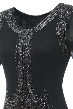 Luxe Pailletten Kralen Fringe Jaren 1920 Jurk -Jurken Korting Winkel CGZL221247 Black 5