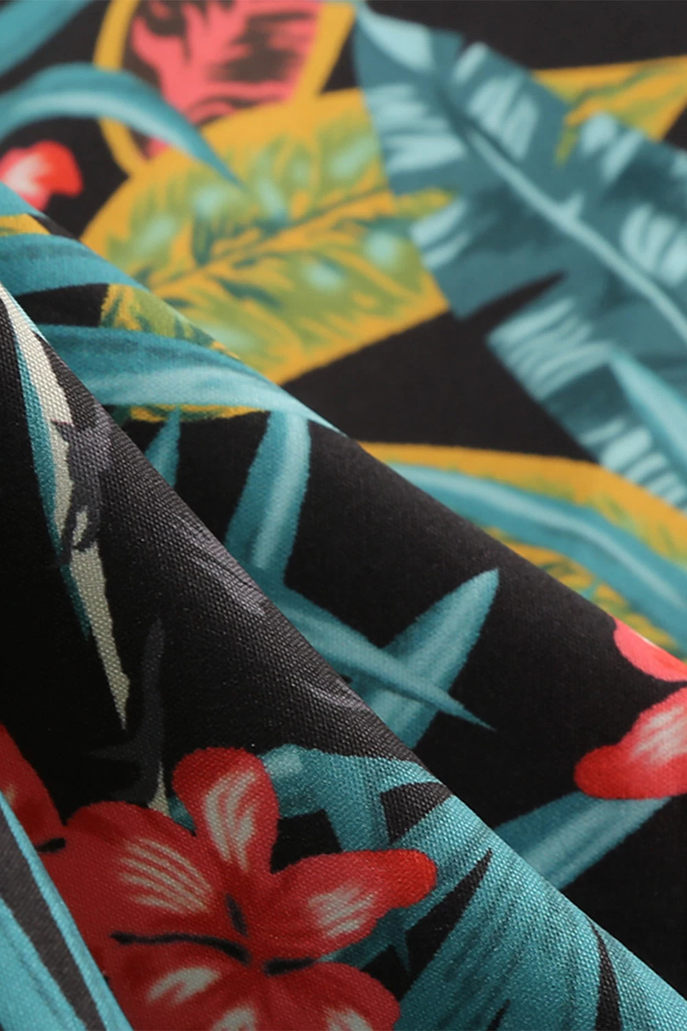 Groene Bladeren Bedrukt Vintage Jaren 1950 Jurk 7 Groene Bladeren Bedrukt Vintage Jaren 1950 Jurk - Afbeelding 5