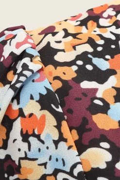 V Hals Floral 1950s Vintage Jurk -Jurken Korting Winkel CGZL221341 Black Floral 4