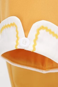 Lichtblauwe Jaren 1950 Vintage Jurk Met Mouwen -Jurken Korting Winkel CGZL221816 Yellow 5