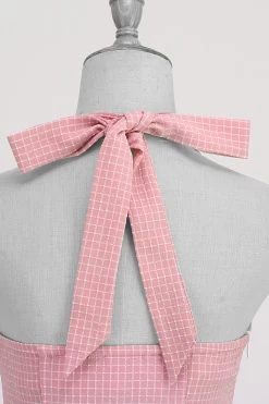 Halter Plaid Jaren 1950 Swing Jurk 16 Halter Plaid Jaren 1950 Swing Jurk -Jurken Korting Winkel CGZL2218671 Blush 5
