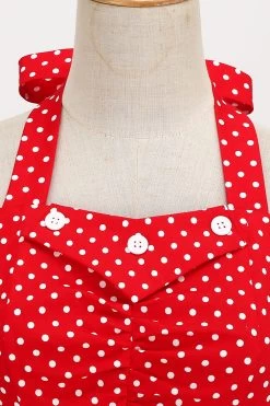 Retro Stijl Halter Rode Polka Dots 1950s Jurk -Jurken Korting Winkel CGZL2218860 Red 4