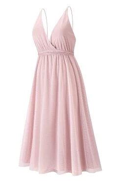 Eenvoudige Diepe V-hals Groene Feestjurk -Jurken Korting Winkel CGZL2218891 Pink 3