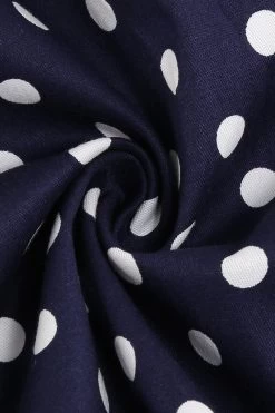 Marine V-Hals Polka Dots 1950s Swing Jurk -Jurken Korting Winkel CGZL2218907 Navy 5