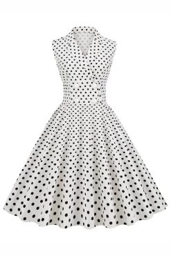Marine V-Hals Polka Dots 1950s Swing Jurk -Jurken Korting Winkel CGZL2218907 White 1 first 6e799710 d66b 4b4f a0ae ab6578db31d5
