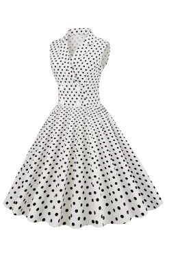 Marine V-Hals Polka Dots 1950s Swing Jurk -Jurken Korting Winkel CGZL2218907 White 3 449937bc 209c 4446 b38e 6073e50ad191