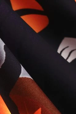 Vintage Ronde Hals Kant Paneel Print Halloween Jurk -Jurken Korting Winkel CGZL2218949 Grey 5