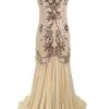 Lange Pailletten 1920s Gatsby Jurk -Jurken Korting Winkel CGZL2218995 Apricot 1 first