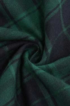 Groene Geruite Halloween Vintage Jurk -Jurken Korting Winkel CGZL222096 Green Grid 6