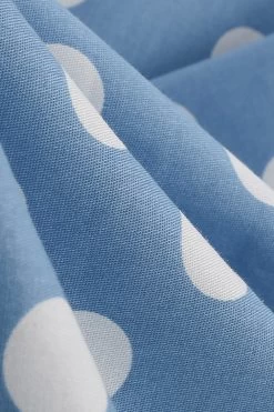 Hepburn Style Polka Dots Blauw 1950s Jurk -Jurken Korting Winkel CGZL231016 Blue 4
