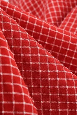 Retro Stijl Halter Hals Groen Jaren 1950 Jurk Met Knop -Jurken Korting Winkel CGZL231017 Red 4