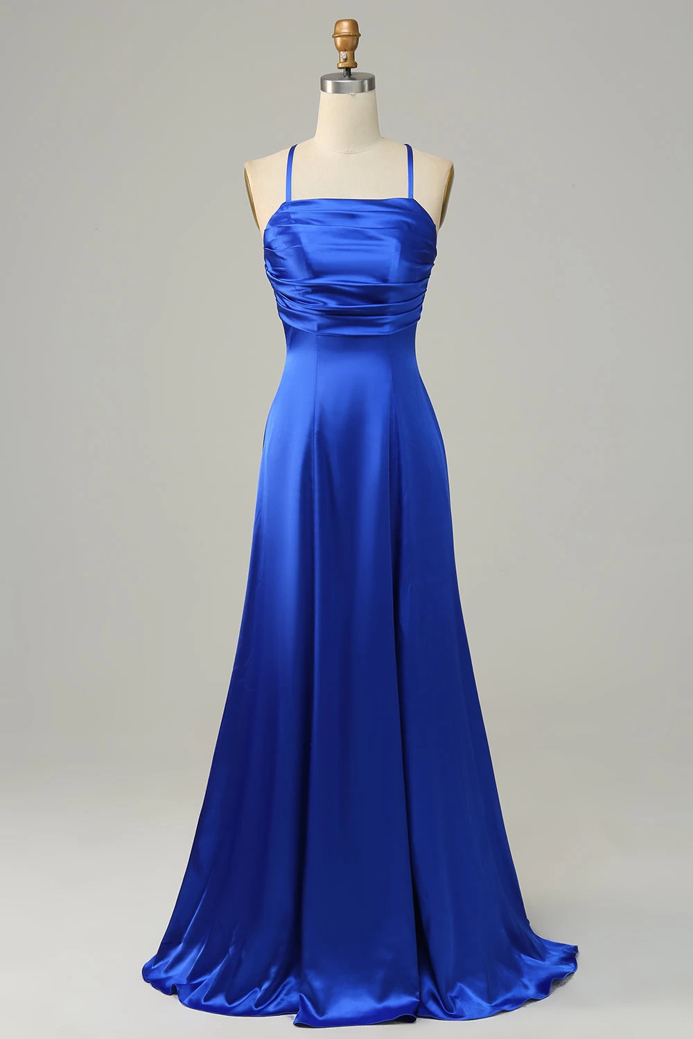 Royal Blue Halter A Line Lange Bruidsmeisje Jurk 3 Royal Blue Halter A Line Lange Bruidsmeisje Jurk