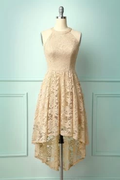 Asymmetrische Kanten Halterjurk 22 Asymmetrische Kanten Halterjurk -Jurken Korting Winkel DS0028Champagne