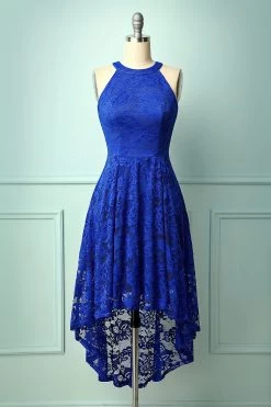 Asymmetrische Kanten Halterjurk 29 Asymmetrische Kanten Halterjurk -Jurken Korting Winkel DS0028RoyalBlue