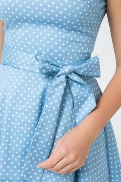 Jaren 50 Swing Jurk Met Bloemenprint -Jurken Korting Winkel DTC10030Blue Small White Dot 9