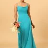 Spaghetti Bandjes Chiffon Jade Bruidsmeisje Jurk -Jurken Korting Winkel PPDG9211 Jade 1