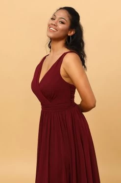 A-lijn Chiffon Burgundy Bruidsmeisjesjurk -Jurken Korting Winkel PPHG3801 20Cabernet 20 6